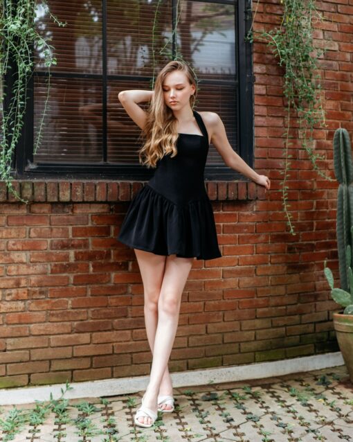 Wispy Black Mini Dress